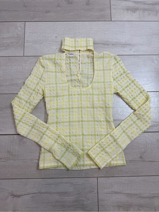 Nanushka Tops - Nanushka Textured Checkerboard Mock Neck Top Size Small